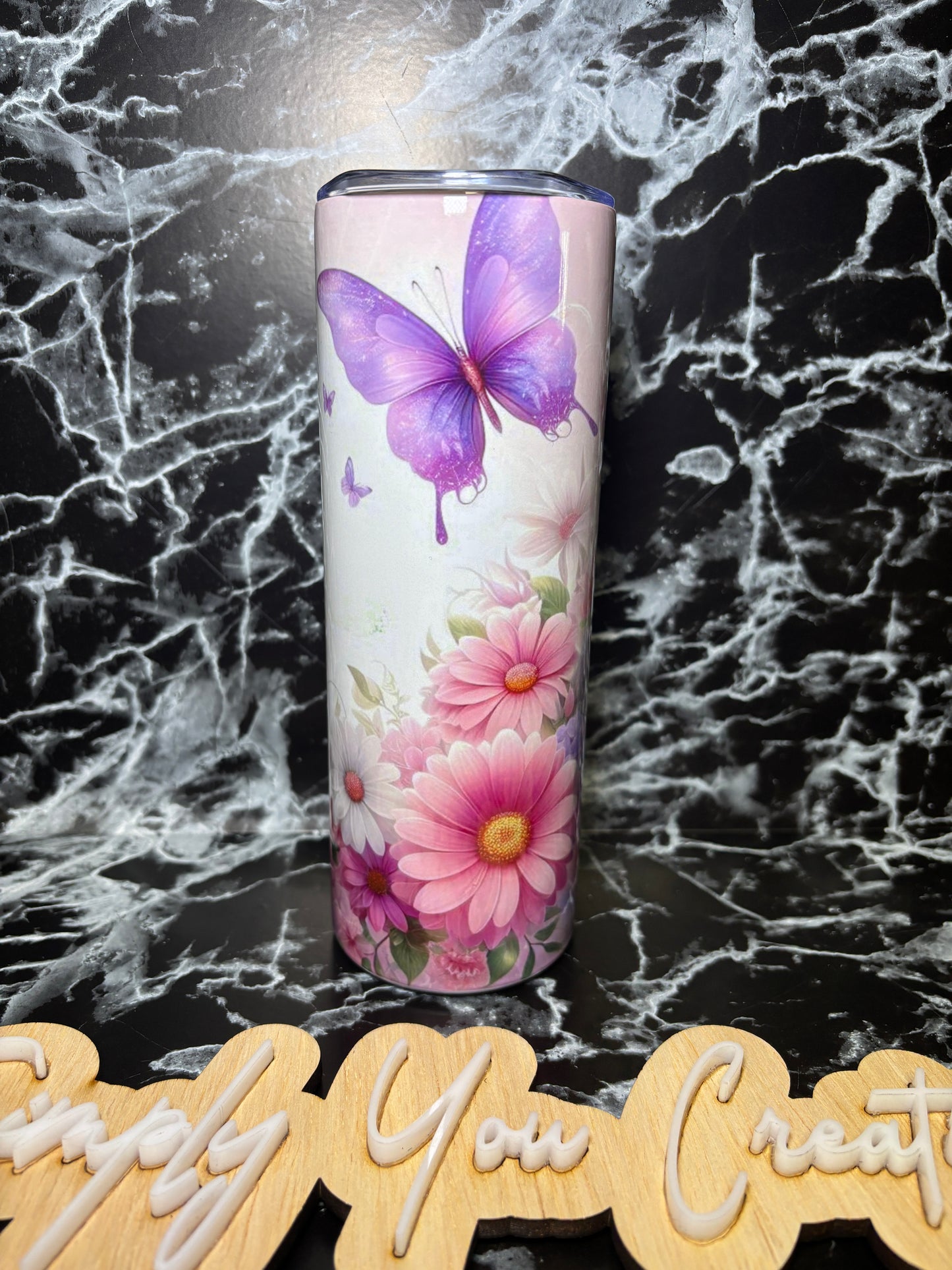 20oz Tumbler- Floral & Butterflies