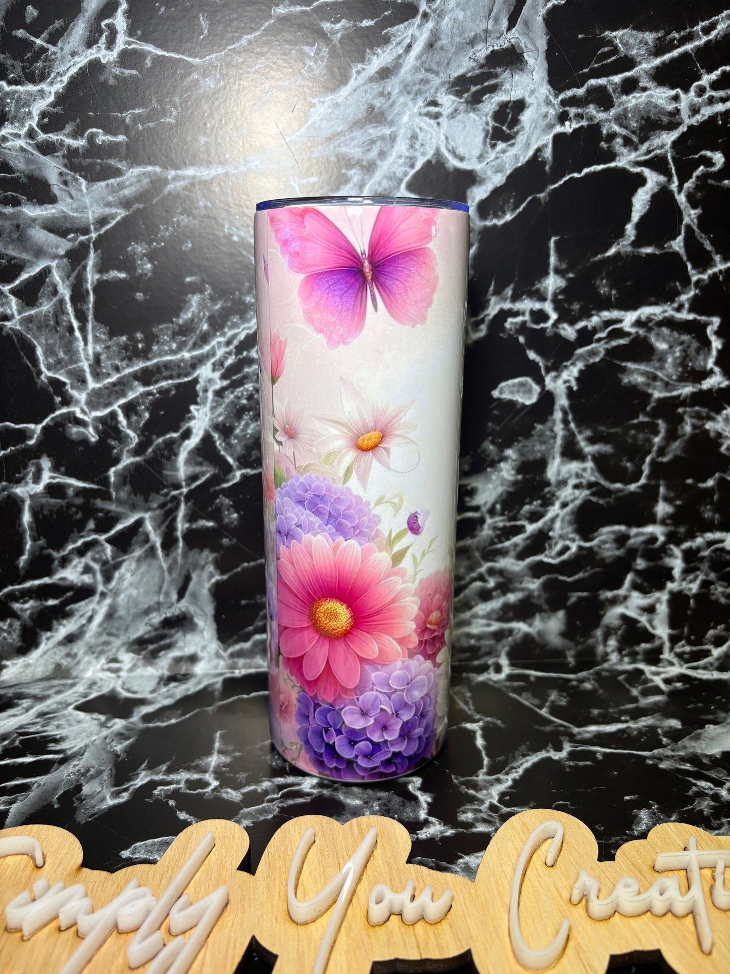 20oz Tumbler- Floral & Butterflies