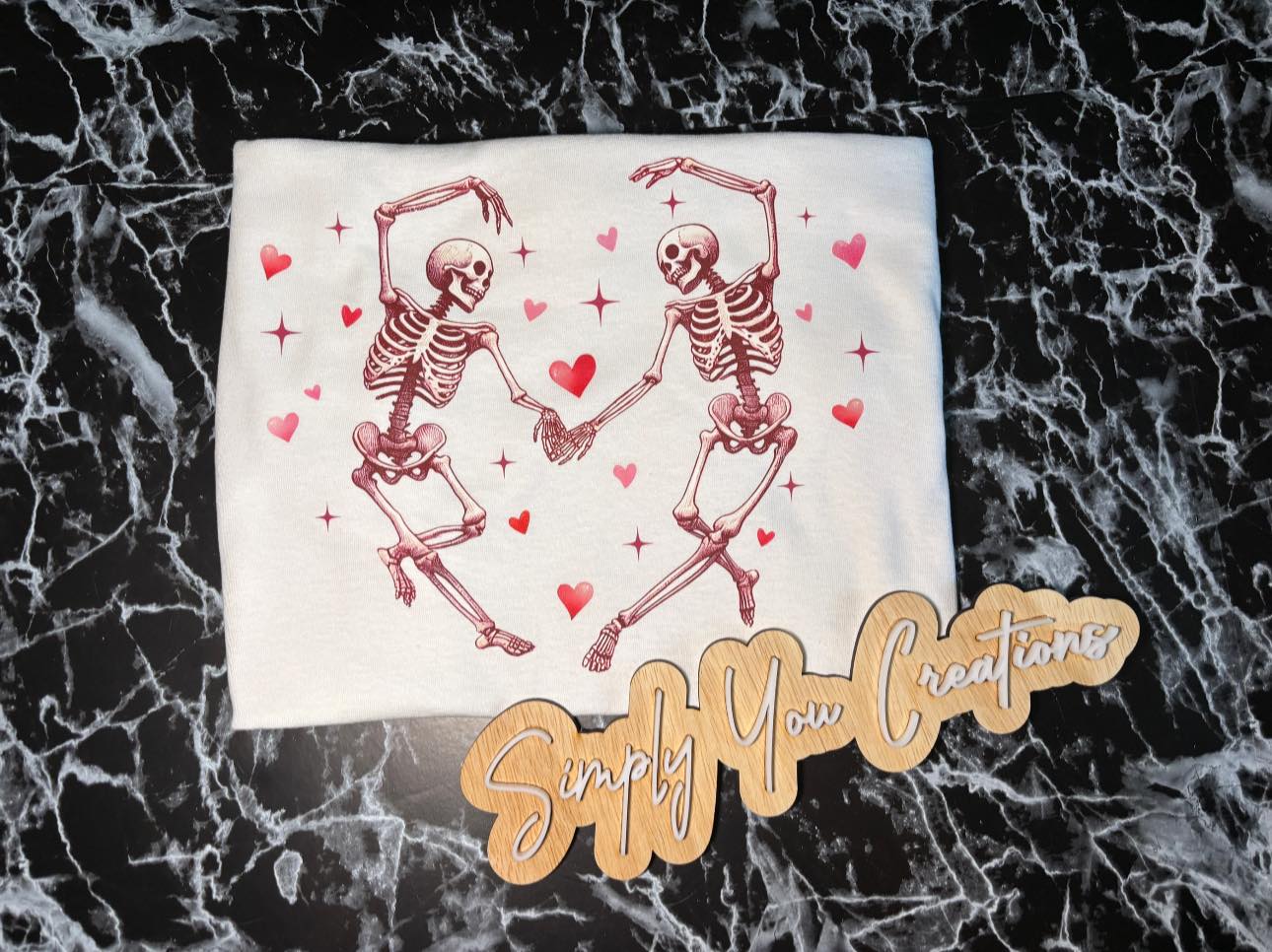 T Shirt- Valentines Skeletons