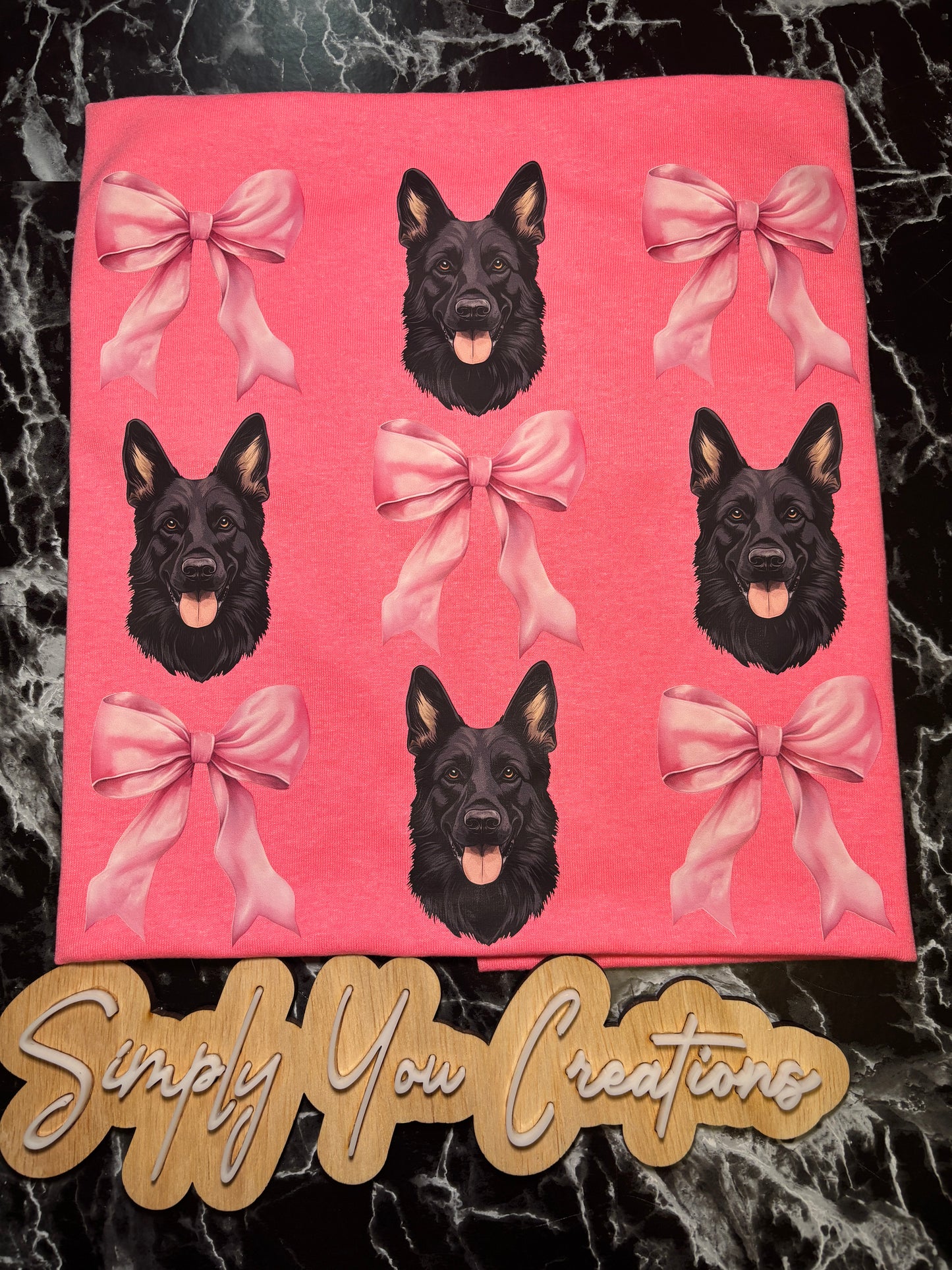 T Shirt- German Shepard & Bows