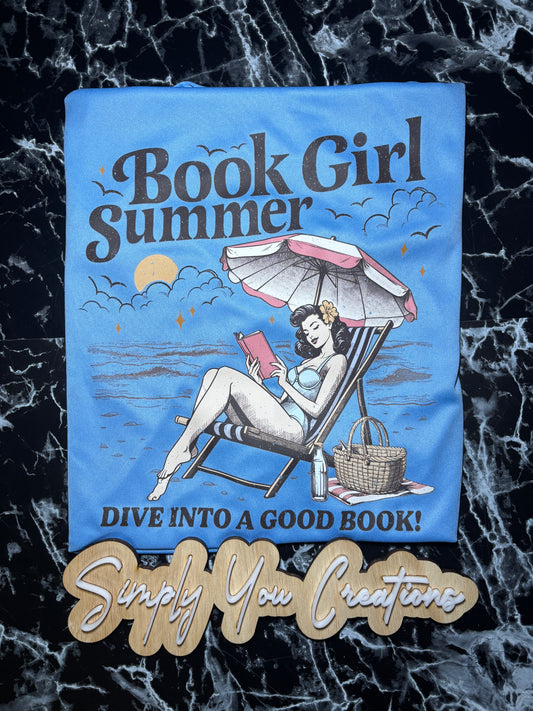 T Shirt- Book Girl Summer